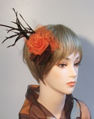 Barette sizal gros grain fleurs