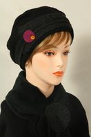 Béret laine bouilli garni spirale laine bouillie